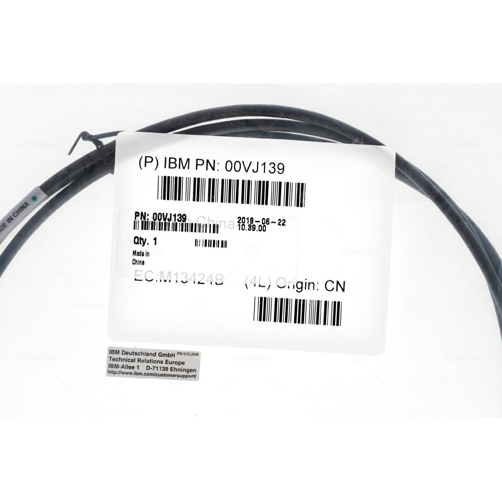 00VJ139  IBM 00VJ139 SAS CONNECTION CABLE M13424B 2M CONNECTOR 2X MINI SAS SFF-8088 MALE